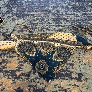 Paisley Bandana Top in Blue and Cream